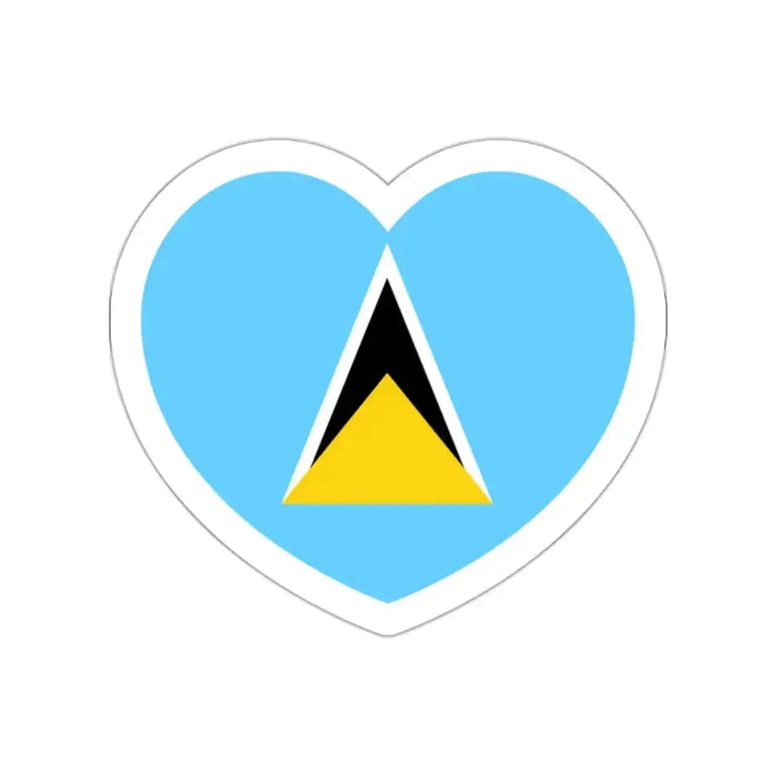 Heart Flag of Saint Lucia - STICKER Vinyl Die-Cut Decal - The Sticker Space