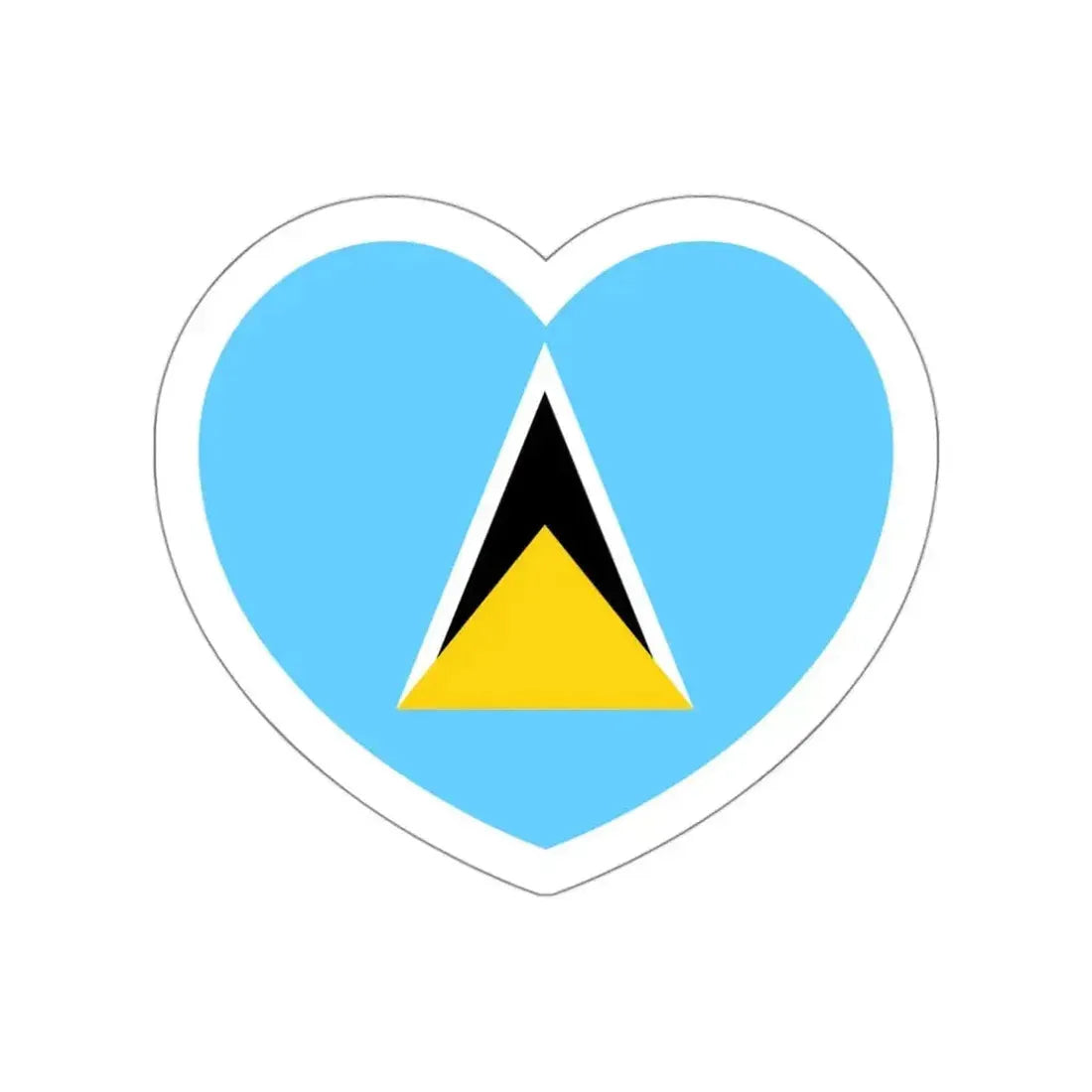 Heart Flag of Saint Lucia - STICKER Vinyl Die-Cut Decal - The Sticker Space