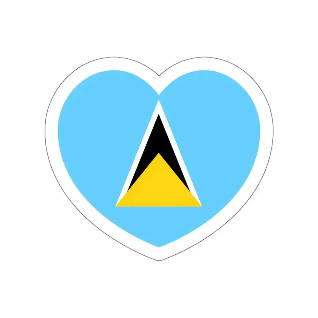 Heart Flag of Saint Lucia - STICKER Vinyl Die-Cut Decal - The Sticker Space