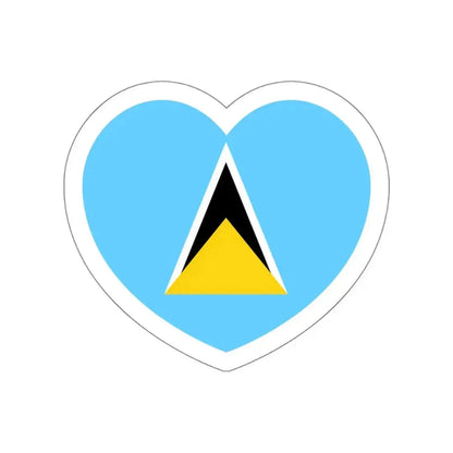 Heart Flag of Saint Lucia - STICKER Vinyl Die-Cut Decal - The Sticker Space