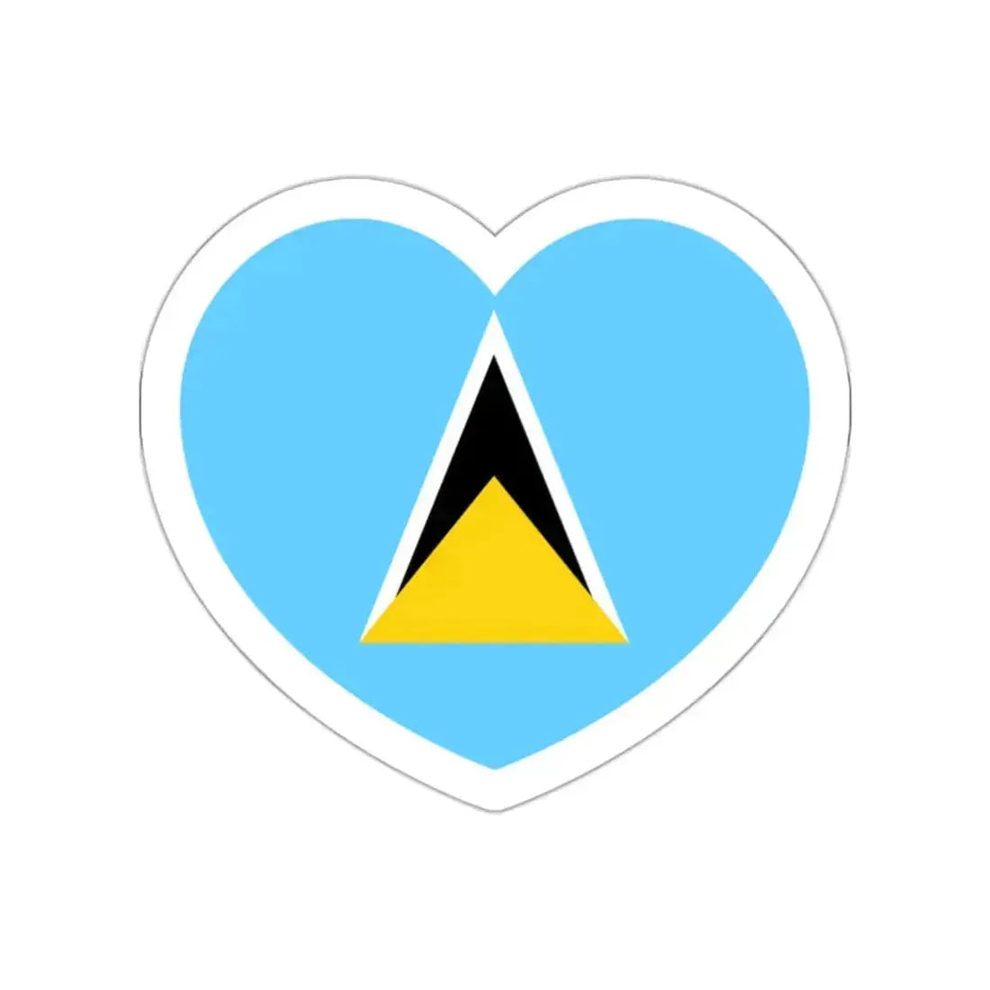 Heart Flag of Saint Lucia - STICKER Vinyl Die-Cut Decal White Die-Cut 2 Inch - The Sticker Space