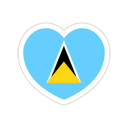 Heart Flag of Saint Lucia - STICKER Vinyl Die-Cut Decal White Die-Cut 2 Inch - The Sticker Space