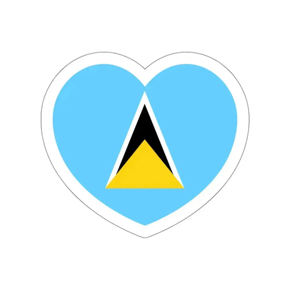 Heart Flag of Saint Lucia - STICKER Vinyl Die-Cut Decal White Die-Cut 3 Inch - The Sticker Space