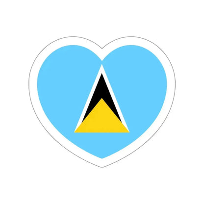 Heart Flag of Saint Lucia - STICKER Vinyl Die-Cut Decal White Die-Cut 3 Inch - The Sticker Space