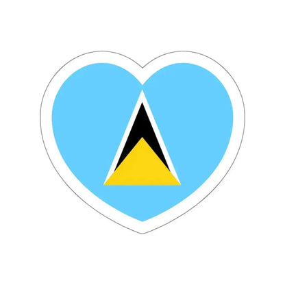 Heart Flag of Saint Lucia - STICKER Vinyl Die-Cut Decal White Die-Cut 5 Inch - The Sticker Space