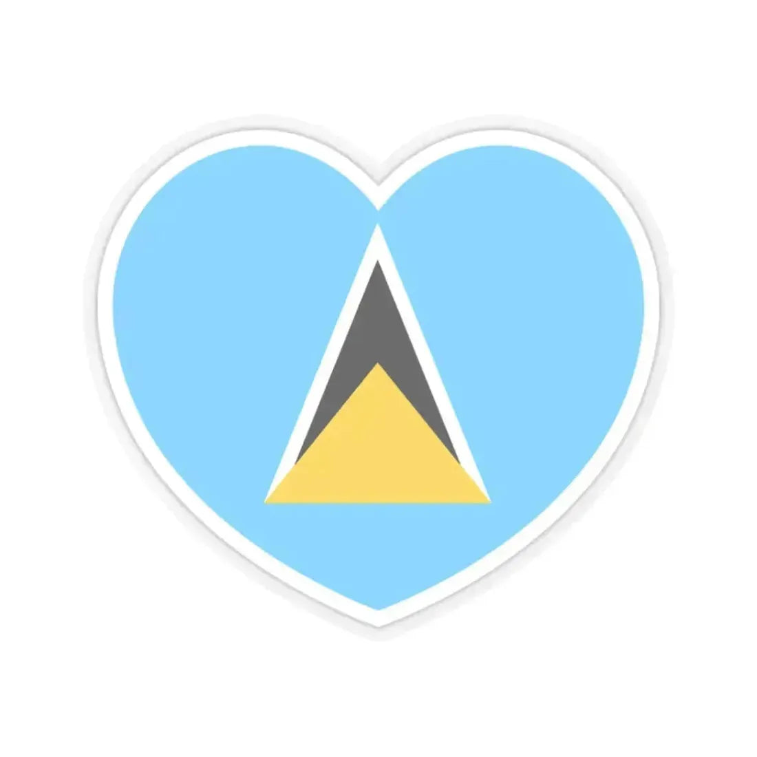 Heart Flag of Saint Lucia - STICKER Vinyl Kiss-Cut Decal 2 Inch Transparent - The Sticker Space