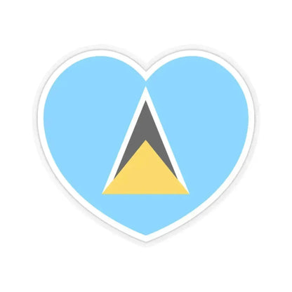 Heart Flag of Saint Lucia - STICKER Vinyl Kiss-Cut Decal 2 Inch Transparent - The Sticker Space
