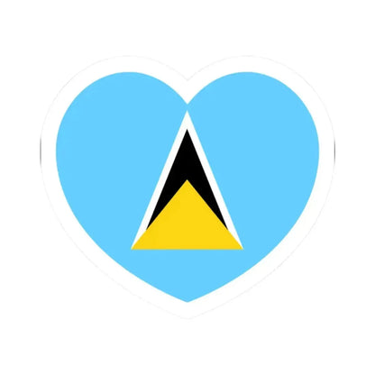 Heart Flag of Saint Lucia - STICKER Vinyl Kiss-Cut Decal 2 Inch White - The Sticker Space