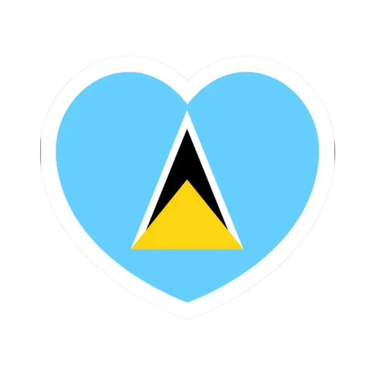 Heart Flag of Saint Lucia - STICKER Vinyl Kiss-Cut Decal 2 Inch White - The Sticker Space