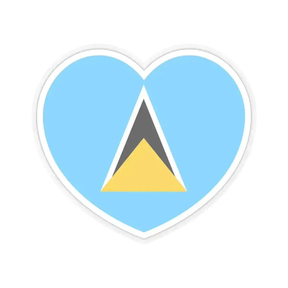 Heart Flag of Saint Lucia - STICKER Vinyl Kiss-Cut Decal 3 Inch Transparent - The Sticker Space