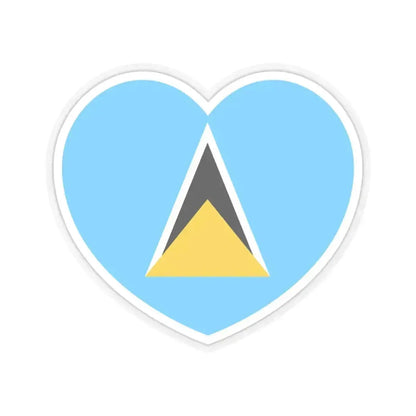 Heart Flag of Saint Lucia - STICKER Vinyl Kiss-Cut Decal 3 Inch Transparent - The Sticker Space