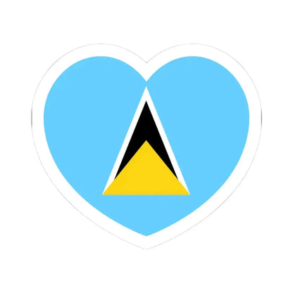Heart Flag of Saint Lucia - STICKER Vinyl Kiss-Cut Decal 3 Inch White - The Sticker Space