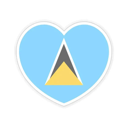 Heart Flag of Saint Lucia - STICKER Vinyl Kiss-Cut Decal 4 Inch Transparent - The Sticker Space