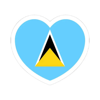 Heart Flag of Saint Lucia - STICKER Vinyl Kiss-Cut Decal 4 Inch White - The Sticker Space
