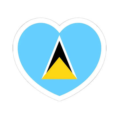 Heart Flag of Saint Lucia - STICKER Vinyl Kiss-Cut Decal 6 Inch White - The Sticker Space