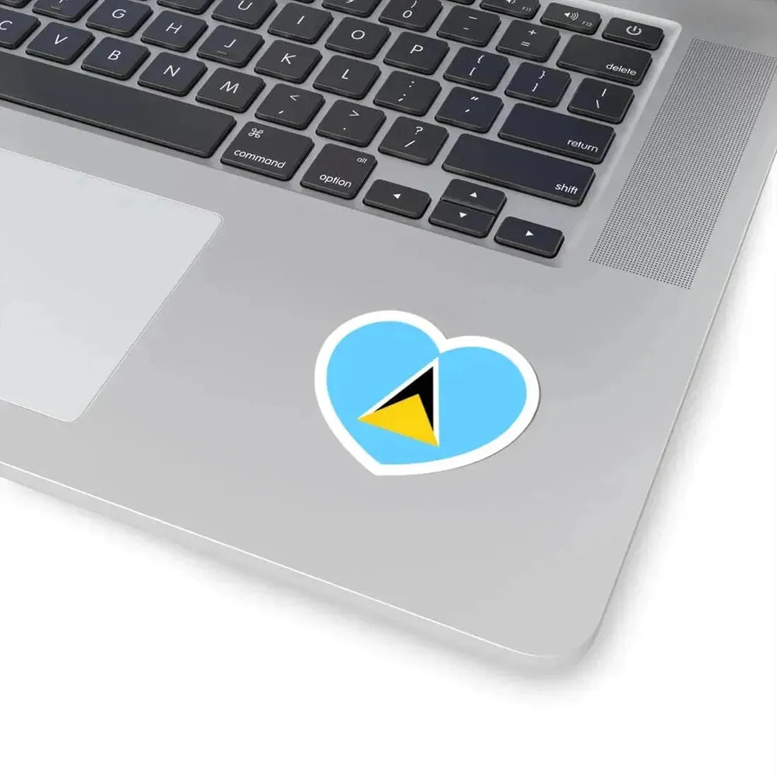 Heart Flag of Saint Lucia - STICKER Vinyl Kiss-Cut Decal - The Sticker Space