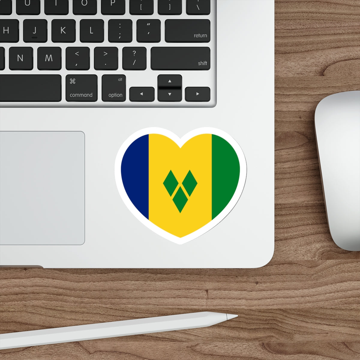 Heart Flag of Saint Vincent and the Grenadines - STICKER Vinyl Die-Cut Decal-The Sticker Space