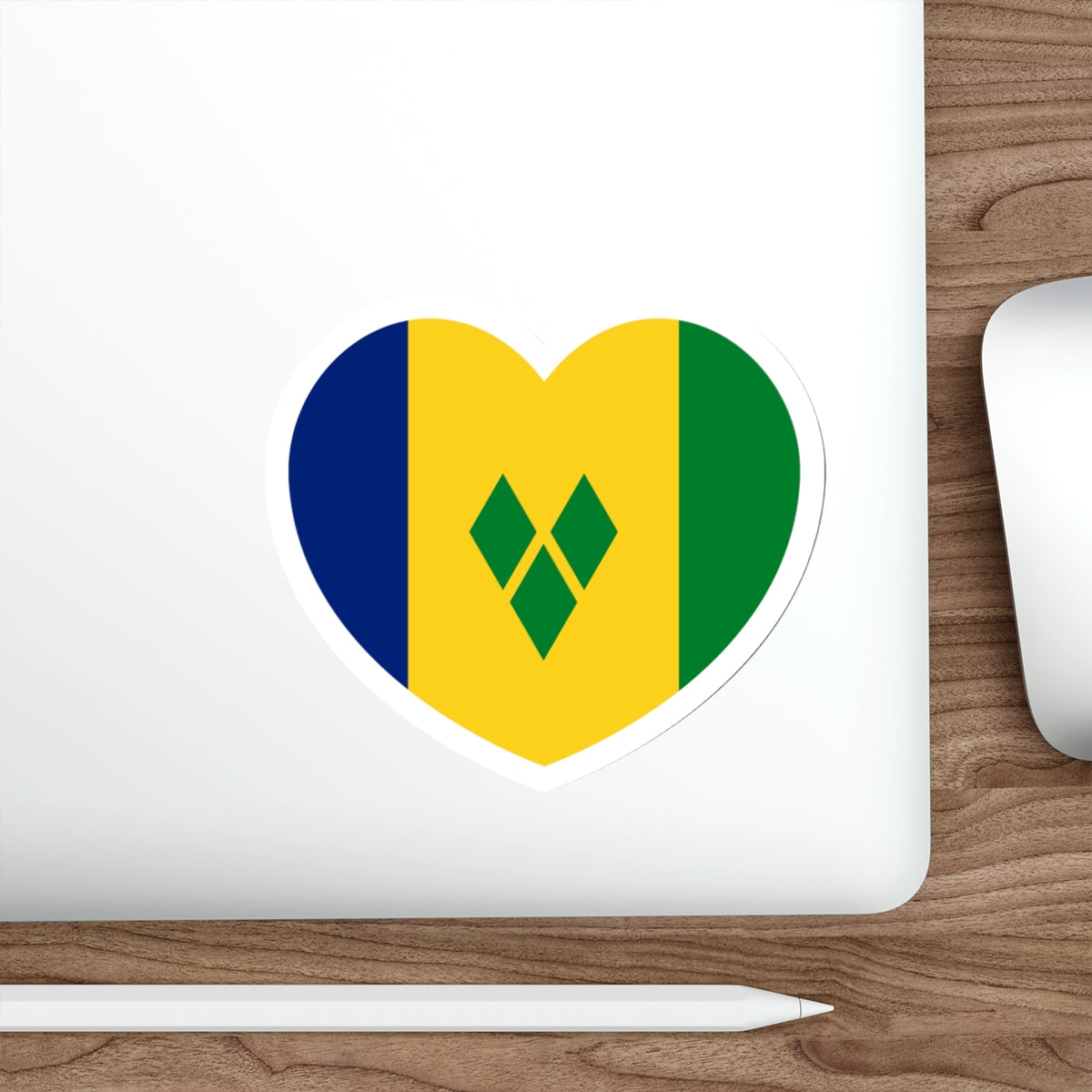 Heart Flag of Saint Vincent and the Grenadines - STICKER Vinyl Die-Cut Decal-The Sticker Space