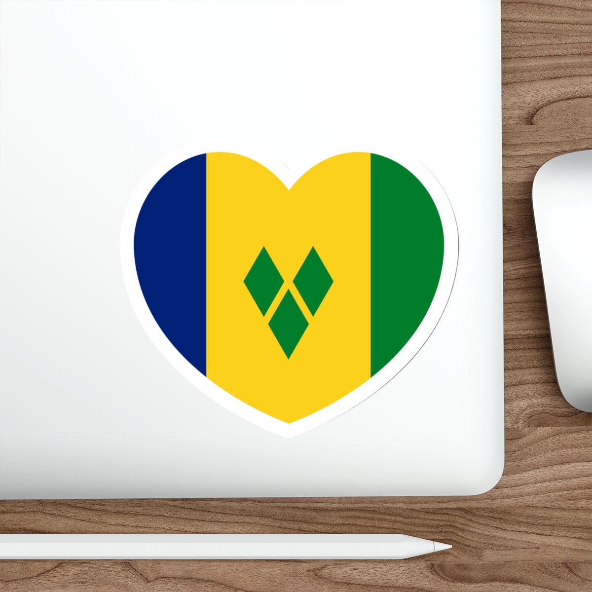 Heart Flag of Saint Vincent and the Grenadines - STICKER Vinyl Die-Cut Decal-The Sticker Space