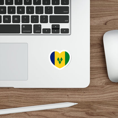 Heart Flag of Saint Vincent and the Grenadines - STICKER Vinyl Die-Cut Decal-The Sticker Space