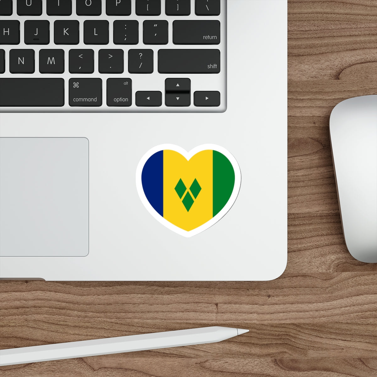 Heart Flag of Saint Vincent and the Grenadines - STICKER Vinyl Die-Cut Decal-The Sticker Space