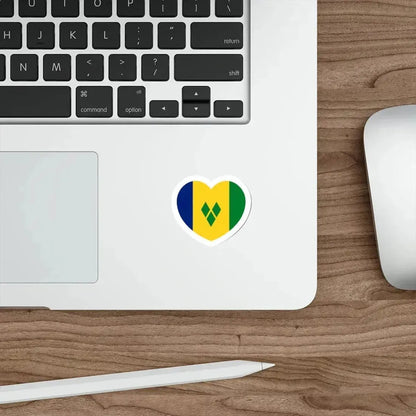 Heart Flag of Saint Vincent and the Grenadines - STICKER Vinyl Die-Cut Decal - The Sticker Space