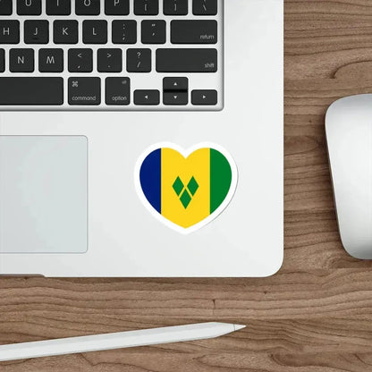Heart Flag of Saint Vincent and the Grenadines - STICKER Vinyl Die-Cut Decal - The Sticker Space
