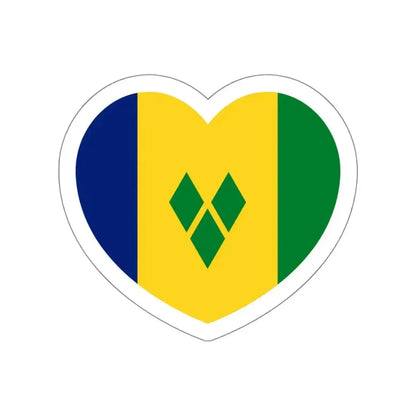 Heart Flag of Saint Vincent and the Grenadines - STICKER Vinyl Die-Cut Decal White Die-Cut 5 Inch - The Sticker Space
