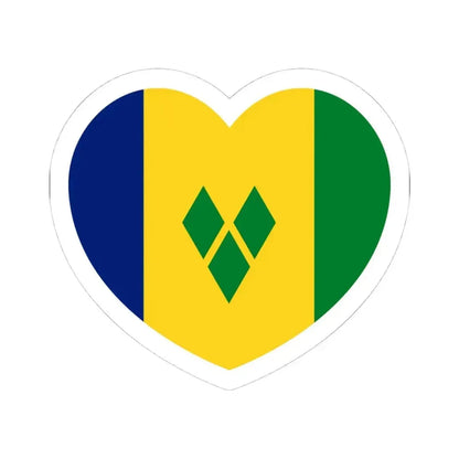 Heart Flag of Saint Vincent and the Grenadines - STICKER Vinyl Kiss-Cut Decal 4 Inch White - The Sticker Space