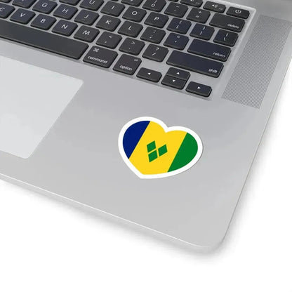 Heart Flag of Saint Vincent and the Grenadines - STICKER Vinyl Kiss-Cut Decal - The Sticker Space