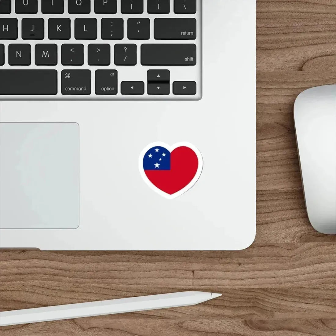 Heart Flag of Samoa - STICKER Vinyl Die-Cut Decal - The Sticker Space