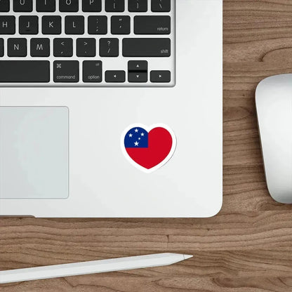Heart Flag of Samoa - STICKER Vinyl Die-Cut Decal - The Sticker Space