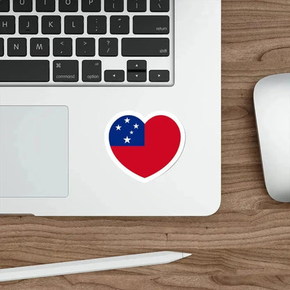 Heart Flag of Samoa - STICKER Vinyl Die-Cut Decal - The Sticker Space