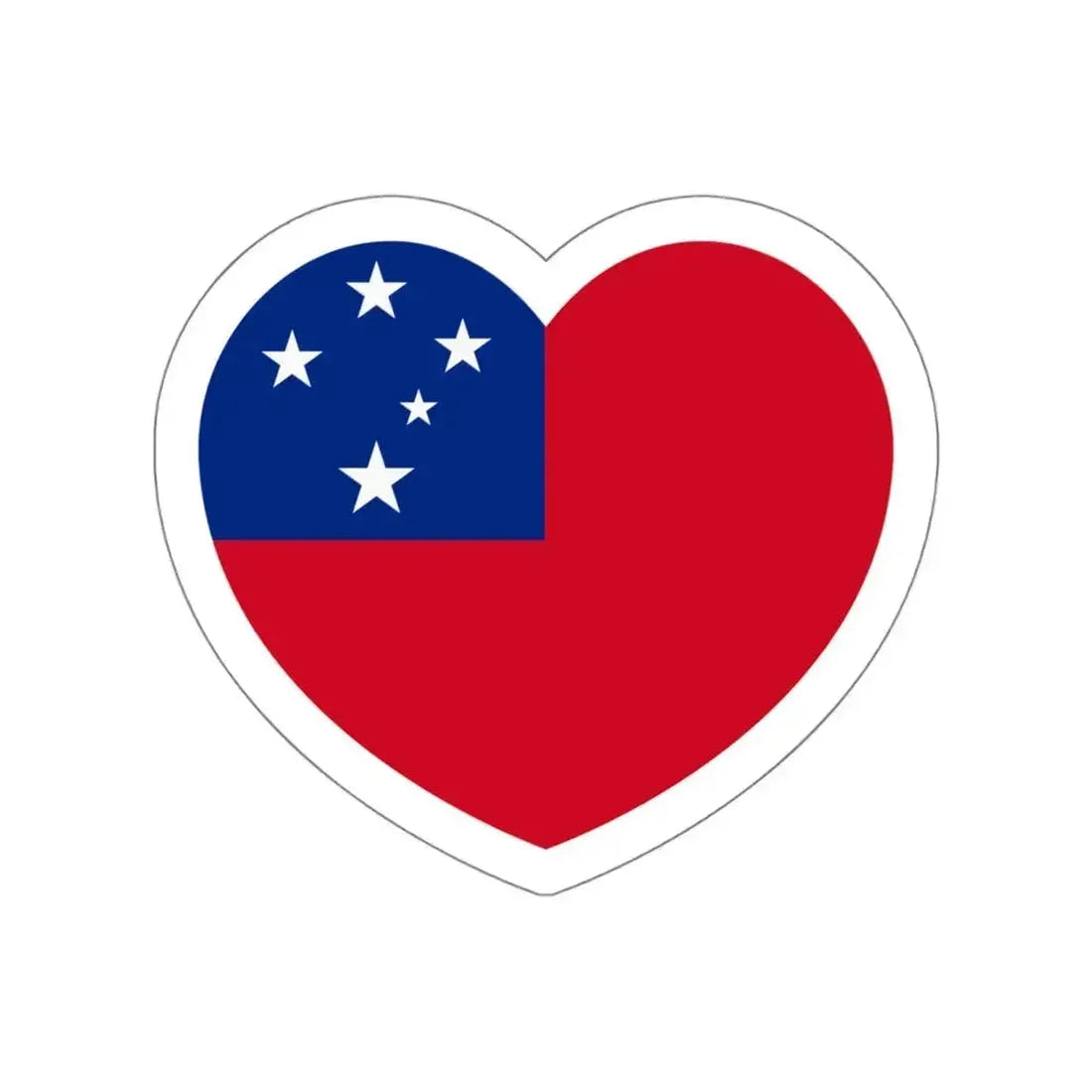 Heart Flag of Samoa - STICKER Vinyl Die-Cut Decal White Die-Cut 4 Inch - The Sticker Space