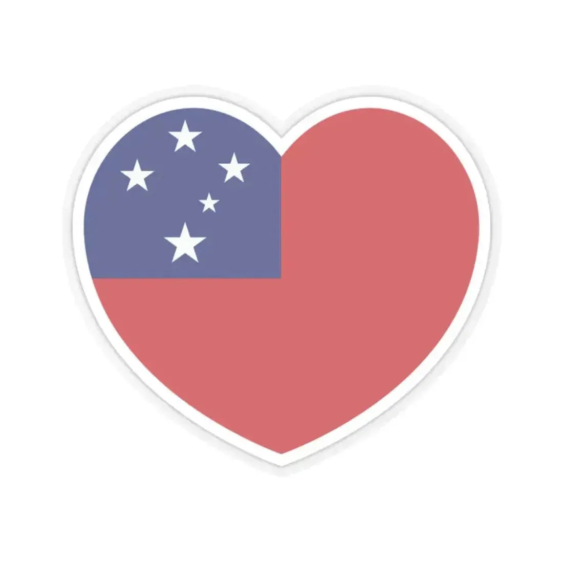 Heart Flag of Samoa - STICKER Vinyl Kiss-Cut Decal 2 Inch Transparent - The Sticker Space