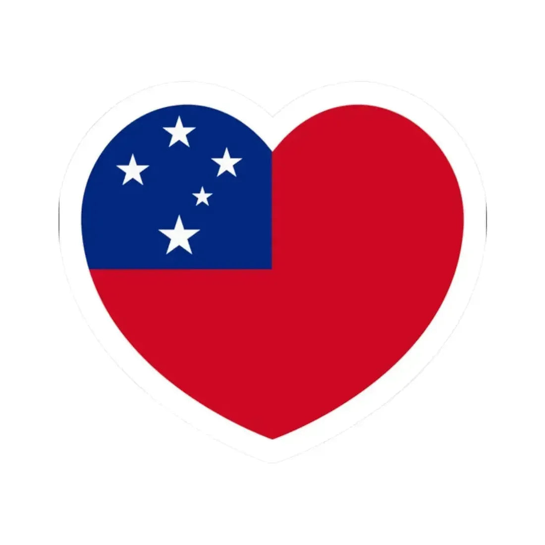 Heart Flag of Samoa - STICKER Vinyl Kiss-Cut Decal 2 Inch White - The Sticker Space
