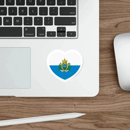 Heart Flag of San Marino pre-2011 - STICKER Vinyl Die-Cut Decal - The Sticker Space