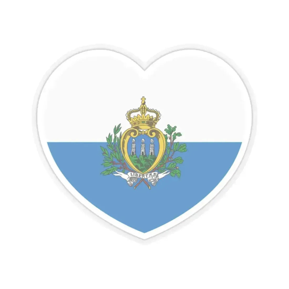 Heart Flag of San Marino pre-2011 - STICKER Vinyl Kiss-Cut Decal 2 Inch Transparent - The Sticker Space
