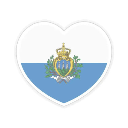 Heart Flag of San Marino pre-2011 - STICKER Vinyl Kiss-Cut Decal 2 Inch Transparent - The Sticker Space
