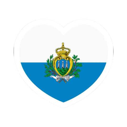 Heart Flag of San Marino pre-2011 - STICKER Vinyl Kiss-Cut Decal 2 Inch White - The Sticker Space