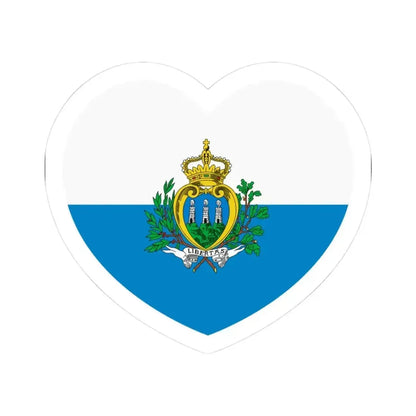 Heart Flag of San Marino pre-2011 - STICKER Vinyl Kiss-Cut Decal 3 Inch White - The Sticker Space