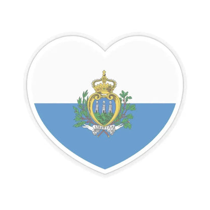 Heart Flag of San Marino pre-2011 - STICKER Vinyl Kiss-Cut Decal 4 Inch Transparent - The Sticker Space