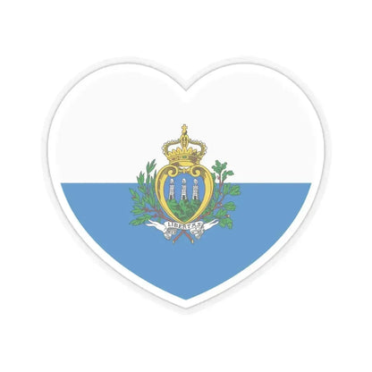 Heart Flag of San Marino pre-2011 - STICKER Vinyl Kiss-Cut Decal 6 Inch Transparent - The Sticker Space