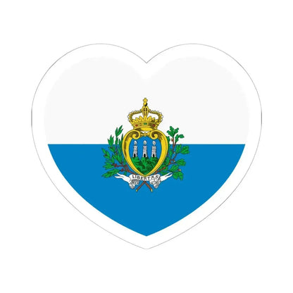 Heart Flag of San Marino pre-2011 - STICKER Vinyl Kiss-Cut Decal 6 Inch White - The Sticker Space