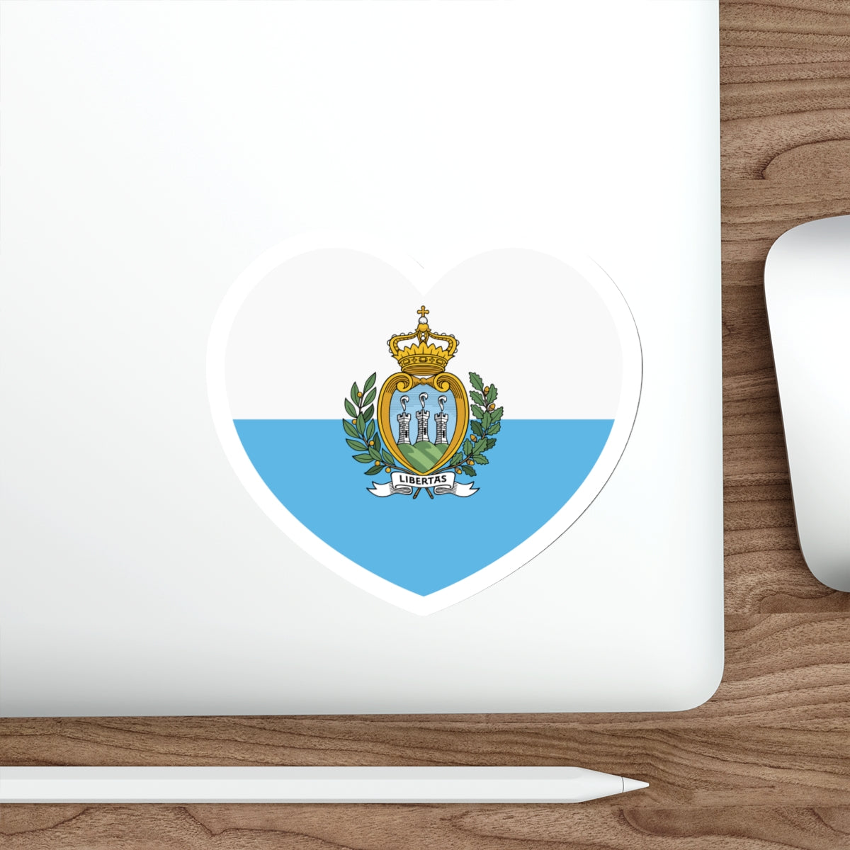 Heart Flag of San Marino - STICKER Vinyl Die-Cut Decal-The Sticker Space