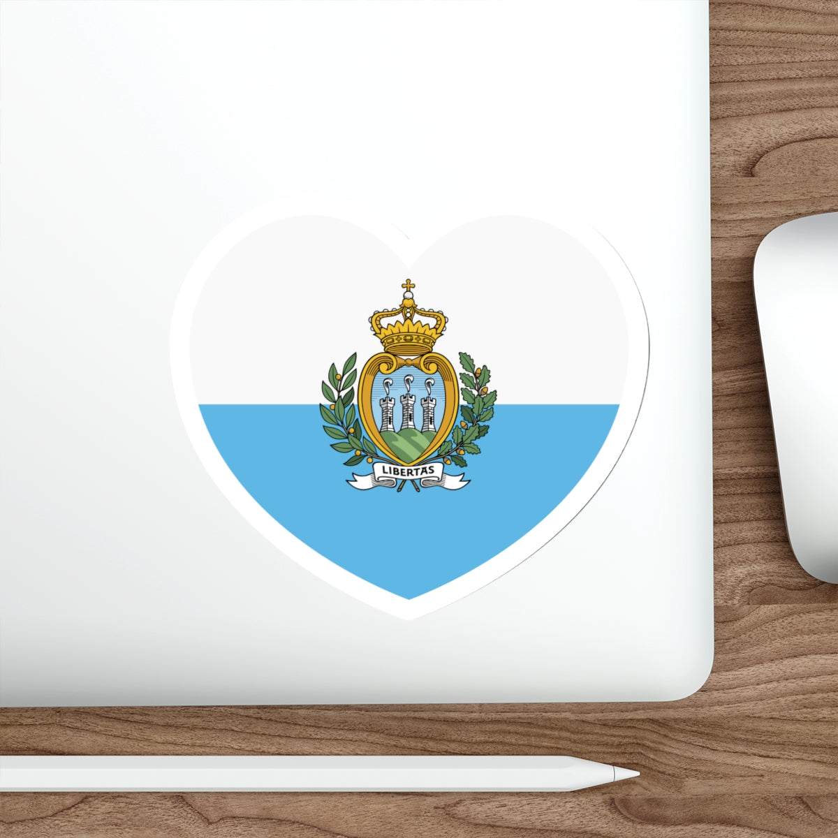 Heart Flag of San Marino - STICKER Vinyl Die-Cut Decal-The Sticker Space