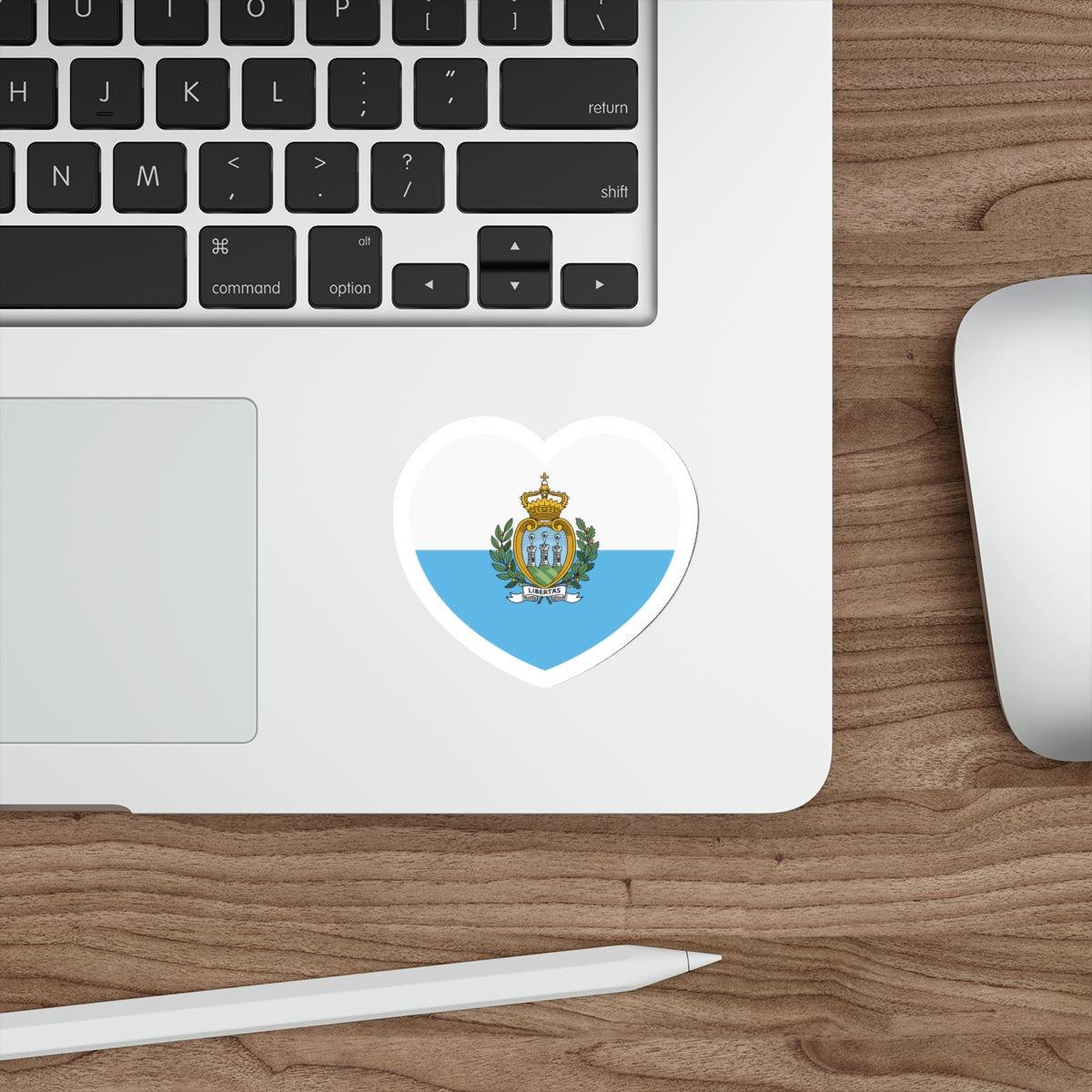 Heart Flag of San Marino - STICKER Vinyl Die-Cut Decal-The Sticker Space