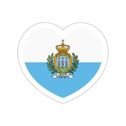 Heart Flag of San Marino - STICKER Vinyl Die-Cut Decal White Die-Cut 2 Inch - The Sticker Space