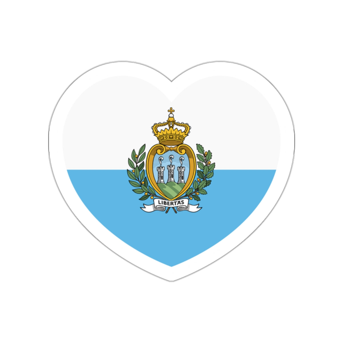 Heart Flag of San Marino - STICKER Vinyl Die-Cut Decal-White-The Sticker Space