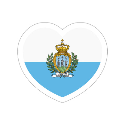 Heart Flag of San Marino - STICKER Vinyl Die-Cut Decal-White-The Sticker Space